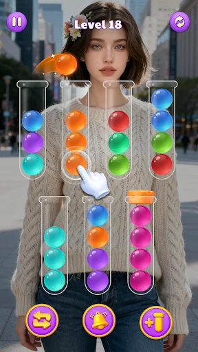 Gameplay screenshot 2 from Romantic Sphere Ball Sorting - Puzzle game